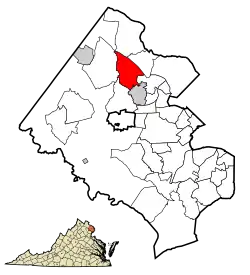 Location of Wolf Trap in Fairfax County, Virginia