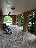 Fairvue Plantation; porch of restored blacksmith shop; Gallatin, Tennessee