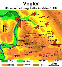 Map of the Vogler area