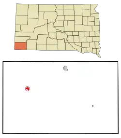 Location in Fall River County and the state of South Dakota