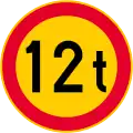 No vehicles exceeding [...] tonnes laden weight