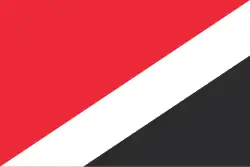 Flag of Sealand (diagonal tricolour)