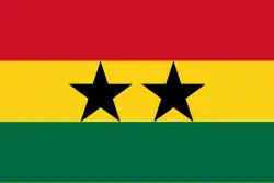 First flag of the Union of African States with Guinea, used between 1958 and 1961.