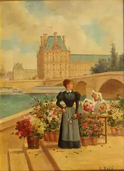 The Florist and the Pavillon de Flore (Émile Baré, late 19C)
