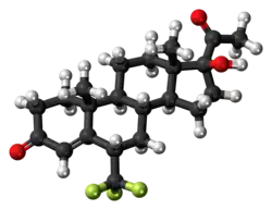 Ball-and-stick model of the flumedroxone molecule