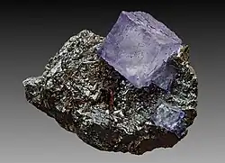 Purple fluorite and sphalerite, from the Elmwood mine, Smith county, Tennessee, US
