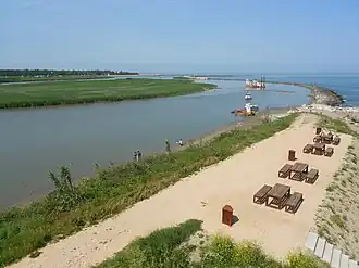The mouth of the Adige at Rosolina Mare