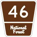 Forest Route 46 marker