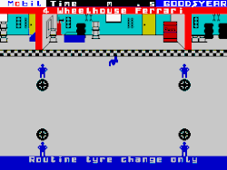 Pit stop routine in game