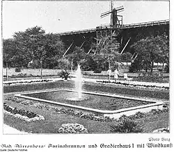 Rectangular fountain in a formal garden