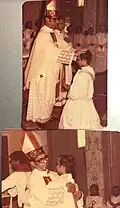 Fr. Cedric Prakash on the day of his ordination by Bishop Ferdinand Fonseca of Bombay on 27 April 1985 at St. Peter's Church, Bandra, Mumbai.