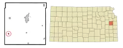Location within Franklin County and Kansas