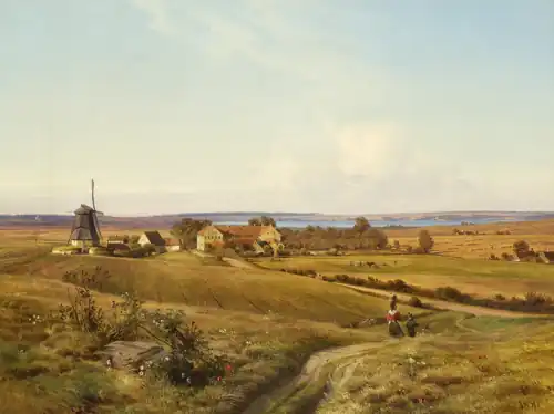 Painting from Eanscher's collection: Frederik Rodhe's View of Joenstrup Seminarium. Wanscher's father-in-law was headmaster of the institution.