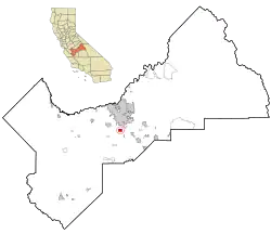 Location in Fresno County and the state of California