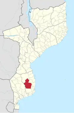 Funhalouro District on the map of Mozambique