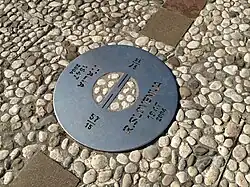 Detail of the metal plaque