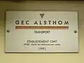 GEC Alsthom manufacturer's plate