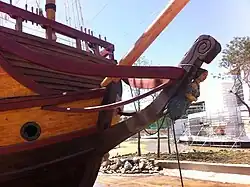 Figurehead of 1:3 scale replica of a Galleon built in Santiago by the Nao Victoria Museum Punta Arenas