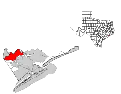 Location in Galveston County in the state of Texas