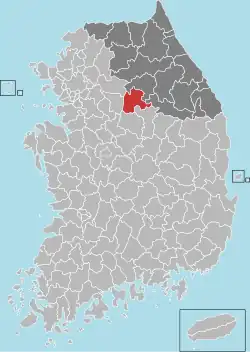 Location in South Korea