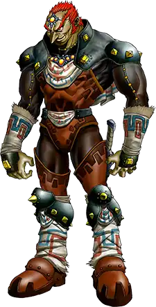 Artwork of Ganondorf in his humanoid form. He has red hair, olive skin, and is clad in armor.