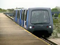 One of the latest trains on the guideway in 2011