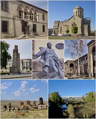 From top left: Gavar Administration&nbsp;• St. Astvatsatsin Church WWII Memorial in Downtown Gavar Hajrapet Khachatryan&nbsp;• Cultural Palace Manuchar Dolak Khachkars&nbsp;• Gavar mountains