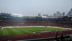 The main stadium during a Liga 1 match.