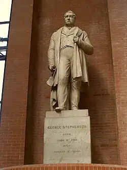 Statue of George Stephenson, now at the National Railway Museum, York, pictured in 2008