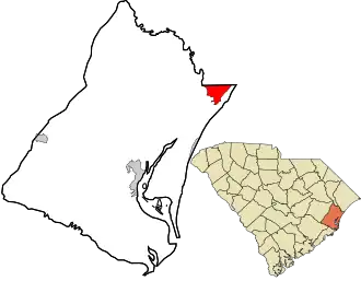 Location in Georgetown County and the state of South Carolina