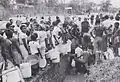 People lined up to get water in the wake of Hurricane Gilbert