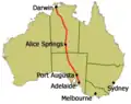 Ghan route map