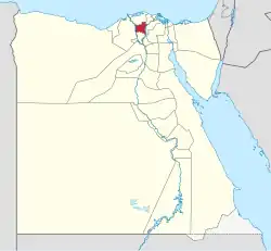 Gharbia Governorate on the map of Egypt