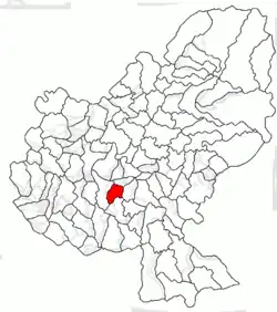 Location in Mureș County