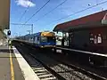 A Comeng train on a Sunbury-bound service arrives at Platform 2, December 2015