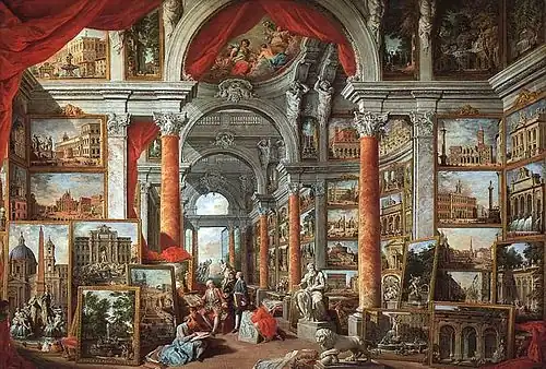 Picture Gallery with Views of Modern Rome (1757), oil on canvas, 170 x 245 cm., Museum of Fine Arts Boston