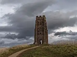 Imposing tower as viewed on the main approach