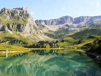 Lake Waldisee in the Bisistal southeast of Mutothal north of the Glatten mountain