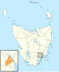 Map showing Glenorchy City LGA in Tasmania