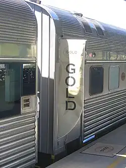 A Gold Class Sleeping Car (possibly ARM, ARL or ARJ) is pictured on the Ghan Service.