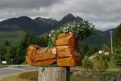 The Blossoming Boot by Chainsaw Carver Lee Yateman. Made for the Great Walk.