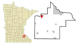 Location of Cannon Falls, Minnesota