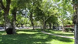 View south towards the swimming pool