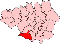 Boundary of Altrincham and Sale West in Greater Manchester
