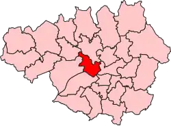 Boundary of Salford in Greater Manchester