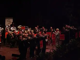 Photo of the Grimethorpe Band at the Nationals Concert 2008