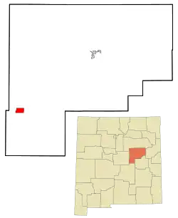 Location of Vaughn, New Mexico
