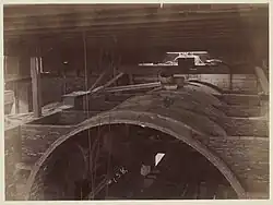 Tile arches and buttresses in entrance hall