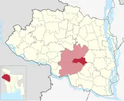 Location of Gurudaspur Upazila