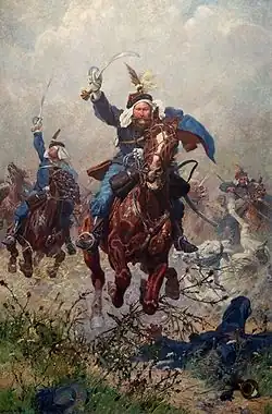 Rodakowski at the Battle of Custozza. (1908. Oil on canvas, Museum of Military History, Vienna)
